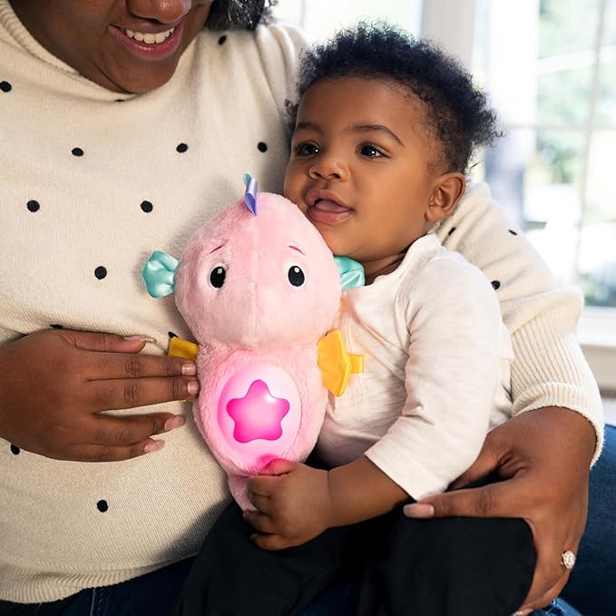 Baby Einstein Sea Dreams Seahorse Plush Soother Toy, with Music and Lights, Ages 0 Months and Up, Pink