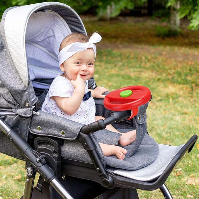 Accmor Stroller Steering Wheel Toy, Simulated Steering Wheel for Stroller Shopping Carts Cart Universal Detachable Pretend Driving Funny Toy Attachment
