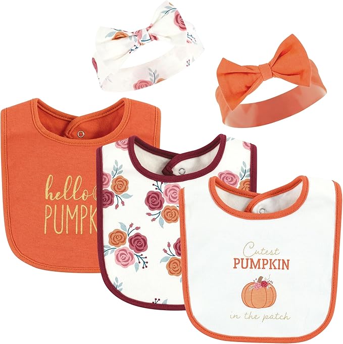 Hudson Baby Unisex Baby Cotton Bib and Headband Set
