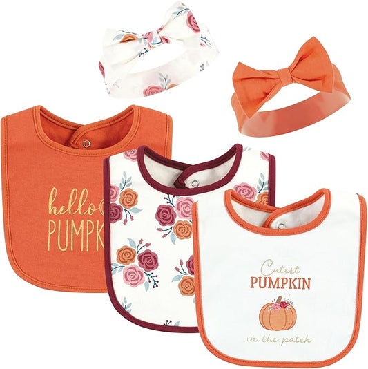 Hudson Baby Unisex Baby Cotton Bib and Headband Set