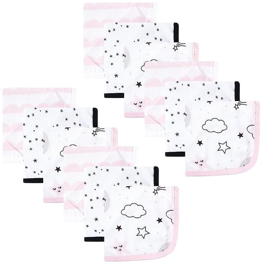 Hudson Baby Unisex Baby Cotton Muslin Washcloths, Dreamer, One Size