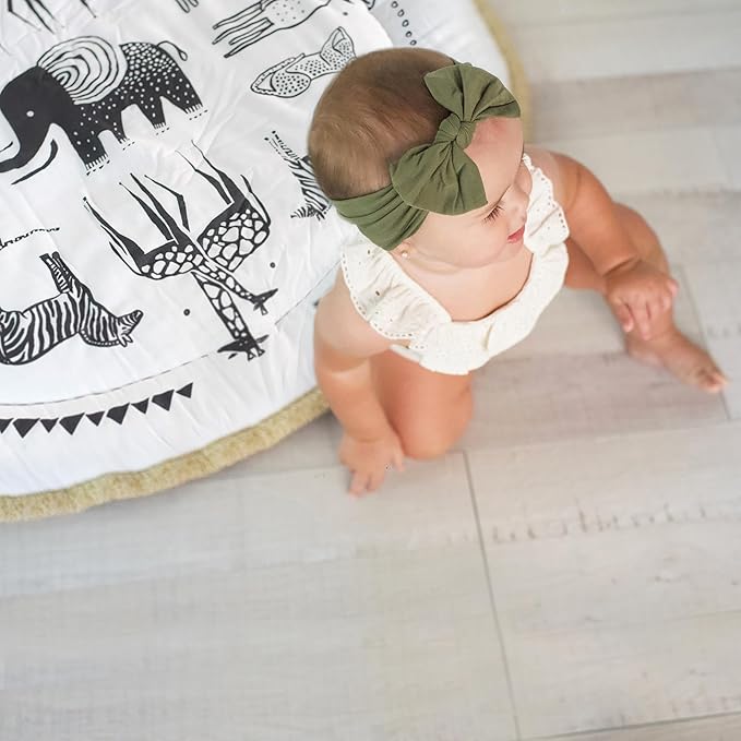 Wee Gallery Explore Playmat for Babies, Soft Cotton and High-Contrast Baby Play Mat for Infants & Toddlers, Reversible, Washable, Portable Tummy Time Rug, Safari