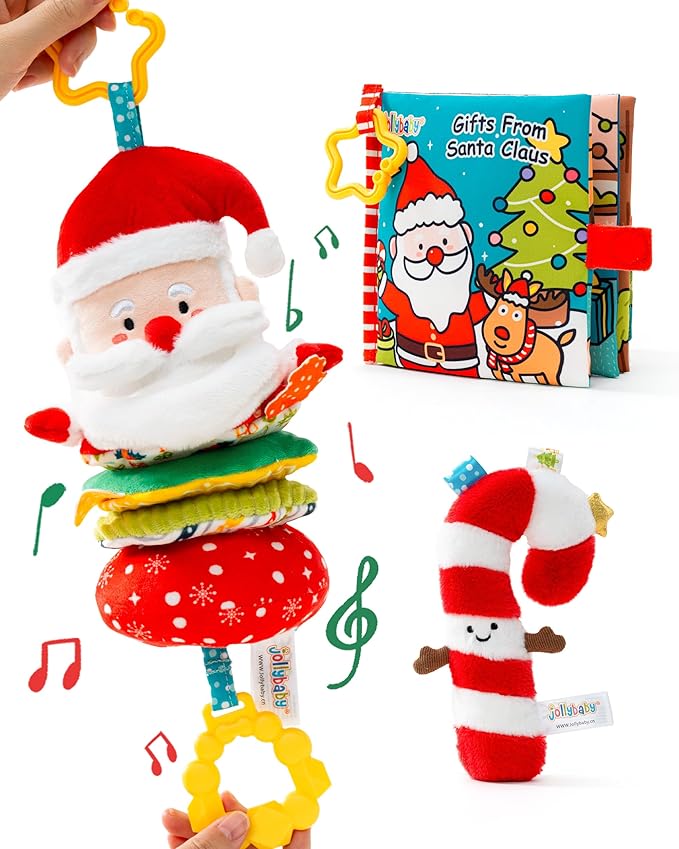 Jollybaby Car Seat Stroller Crib Hanging Toy for Baby 6-12-18-36 Months, My Baby First Christmas Toys Set, Tummy Time Infants/Newborns Easter Gifts for Boy and Girl