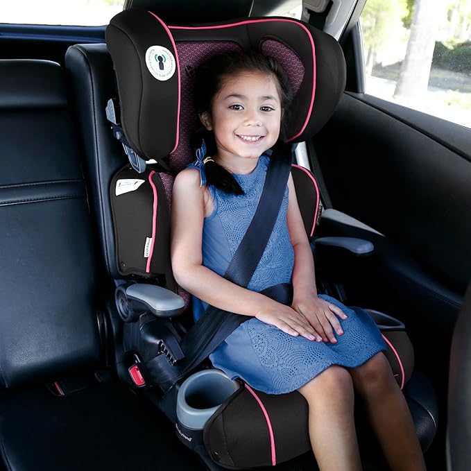 Baby Trend Protect 2-in-1 Booster Seat, Grey Tech – Lightweight Belt-Positioning Design, Cushioned Comfort, Everyday Big-Kid Support