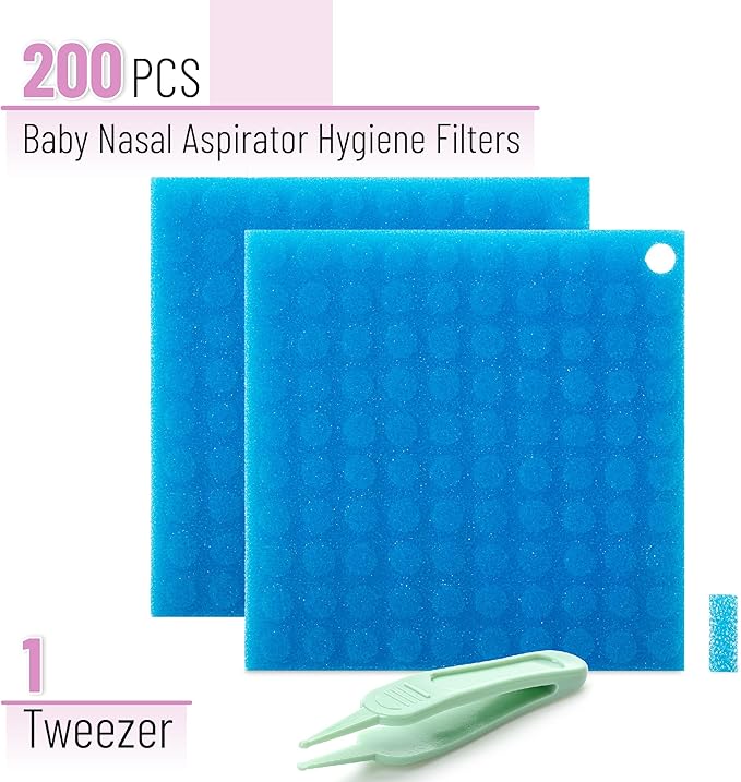 Mr. Pen- Baby Nasal Aspirator Hygiene Filters with Tweezer, 200 Pack, Nasal Aspirator Filters for Baby