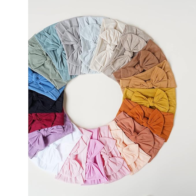 Prohouse 20PCS Baby Nylon Headbands Hairbands Hair Bow Elastics for Baby Girls Newborn Infant Toddlers Kids