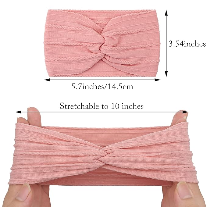 15PCS Baby Nylon Headbands 3.5 inches Handmade Jacquard Weave Elastic Headbands for Baby Girls Newborn Infant Toddlers Kids
