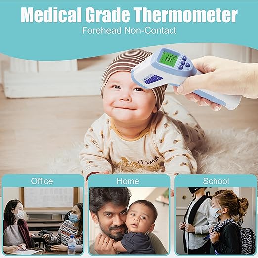 Amplim Deluxe No Touch Forehead Thermometer for Babies and Adults | Bundle Pack