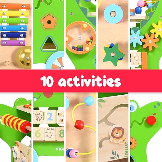 Spark & Wow Crocodile Activity Walker | 10 Activities | for Ages 1+ | Activity Table for Toddlers | Push and Pull Learning Walker