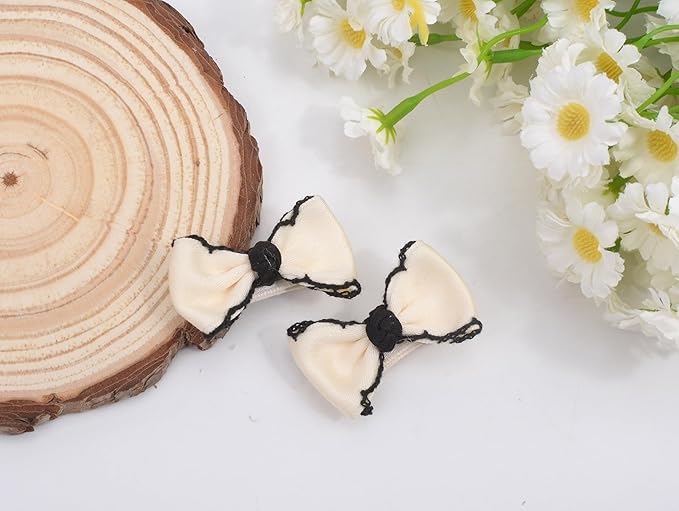Baby Girls Hair Bow Clips, 10pcs Boutique Cotton Fully Lined Hair Pins, Non Slip Baby Barrettes Accessories for Infants Toddlers Fine Hair by BIANHUAN (Set-C)