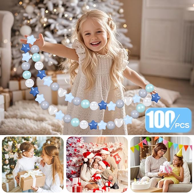 GOGOSO Ball Pit Balls,Plastics Balls for Ball Pit, Stars Hearts Shape for PastelBall for Toddlers Kids