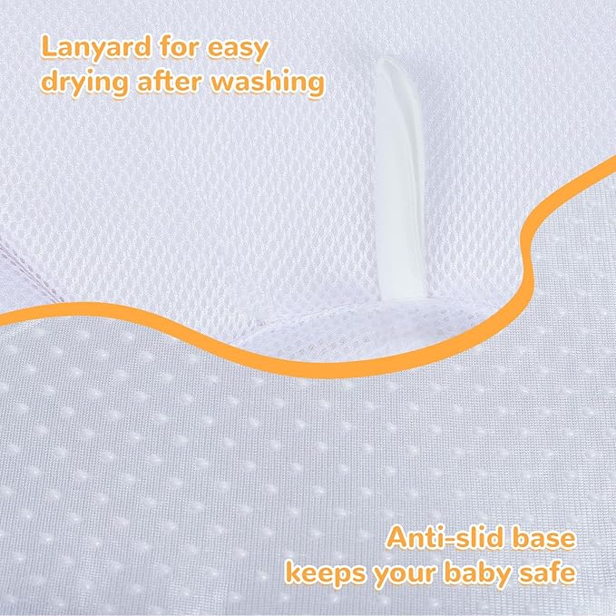 YooxArmor Flower Baby Bath Pad for Infant Bathtub Sink Flower Mat Tub Little Lotus - Petal Soft Supports Lounger Newborn Bathing Insert Seat Baby Essentials, Bees
