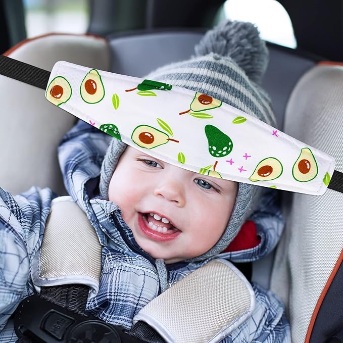 HESTYA 2 Pcs Carseat Head Support Toddler, Stroller Seat Headrest for Sleeping Traveling, Neck Relief Headband Strap for Kids Children Toddler Infant(Fruit)