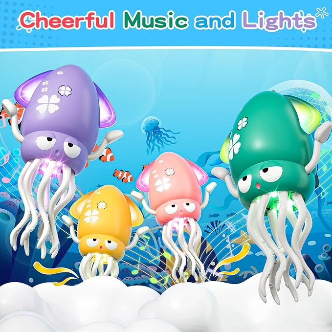 MACALOCA Dancing Squid Baby Toy, Dancing Octopus Tummy Time Toys for Toddlers, Infant Crawling Walking Baby Toys with Music & Light for 3-6 6-12 12-18 Kids Boys 1st Baby Birthday Gifts