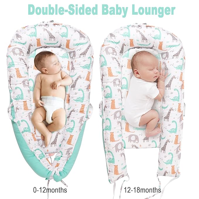 Viviland Baby Lounger Snuggle Me Lounger Fits 0-24 Months Newborn Infant Babies, Dinosaur