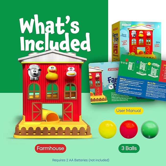 Pound A Ball Barn House with Lights & Music, Easter Basket Stuffers for Toddler, Fun Learning Toy Gift for 8 12 18 24 Month Old Baby and Toddlers 1-3, Montessori, Toys for 1 Year Old Boys and Girls