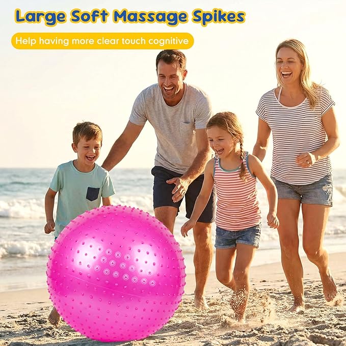 Jerify Knobby Balls Bouncy Spiky Sensory Ball Bulk Soft Inflatable Massage Stress Plastic Toy for School Party Play Indoor Outdoor