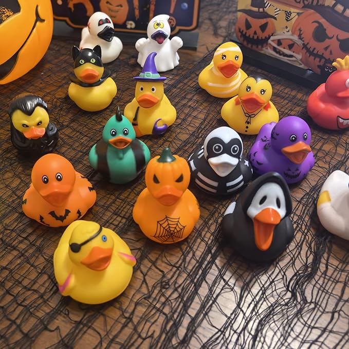 36 PCS Halloween Rubber Ducks in Bulk, Halloween Ducks for Jeep Ducking - Assorted 2" Halloween Themed Duckies | Kids Party Favors, Trick or Treat Gifts, Gift Exchange, Cruise Ducks,Bath Toys