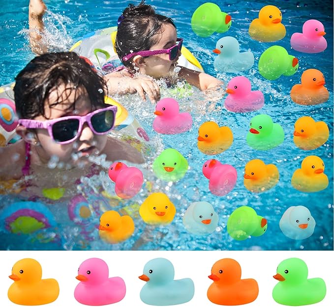 50pcs Mini Rubber Ducks Bath Toys, Multicolor Rubber Duckies Bulk, Mini Ducks Hiding for Cruise Ship Party Favors Shower Decorations Ducky Themed Pool Squeeze Games Classroom Prize