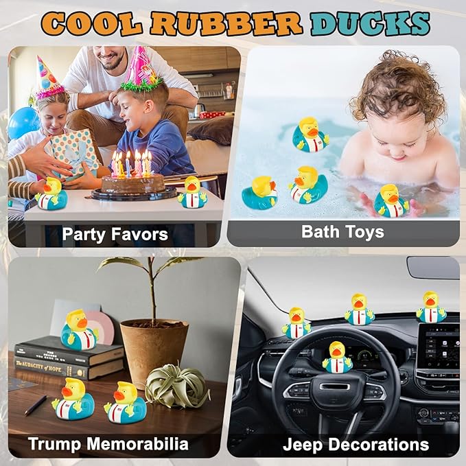 Baby Bath Toy Rubber Ducks, Squeak Ducking Funny Duckies Toy for Children Kids Baby Showers Bath Time Birthday Gifts Party Favors