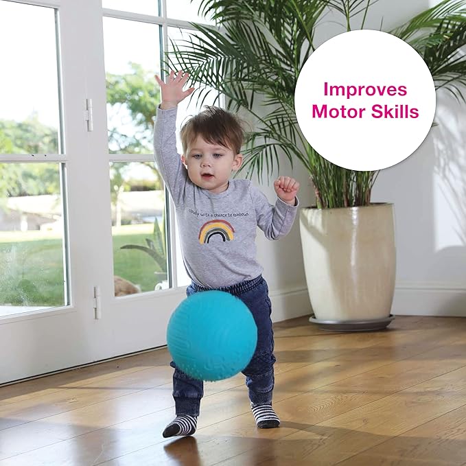 Edushape Texture-iffic Sensory Ball for Baby - 7" Baby Ball that Helps Enhance Gross Motor Skills for Kids - Toddler Ball with 8 Sections of Different Tactile Patterns