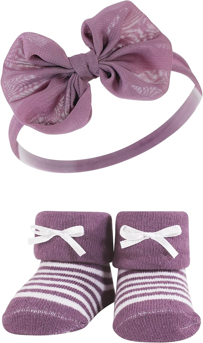 Hudson Baby Girl's Headband and Socks Giftset