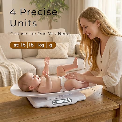 Baby Scale for Weighing, Multi-Function Infant & Pet Scale with Hold Function,Curved Removable Tray,Weight Tracking, Max 66 Lbs, Accurate Digital Scale for Newborns,Toddlers,Puppy,Cat, Auto Off