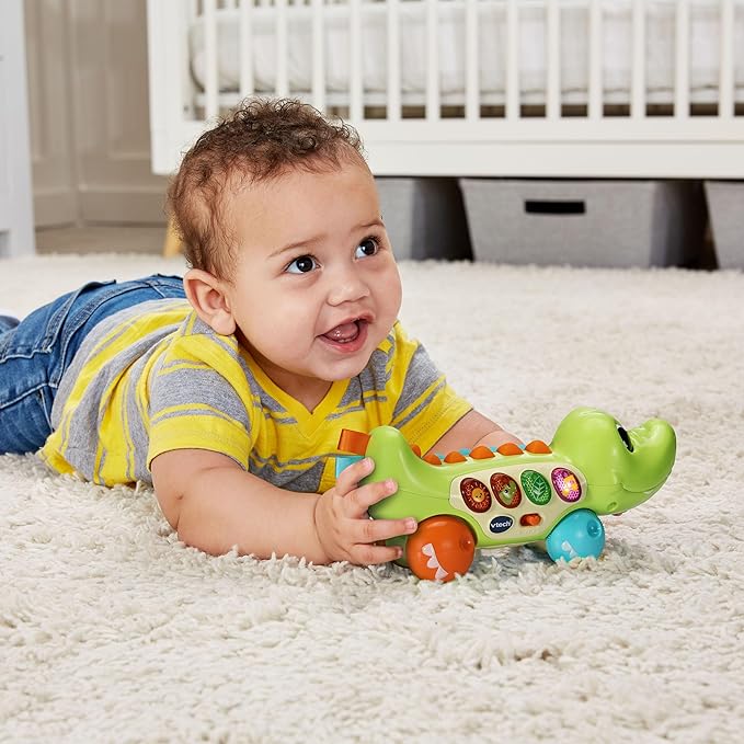Vtech Baby Educational Crocodile - Interactive Baby Toy with Music, Phrases and Sounds - Colorful Crocodile on Wheels with Multiple Keys for 6-36 Months