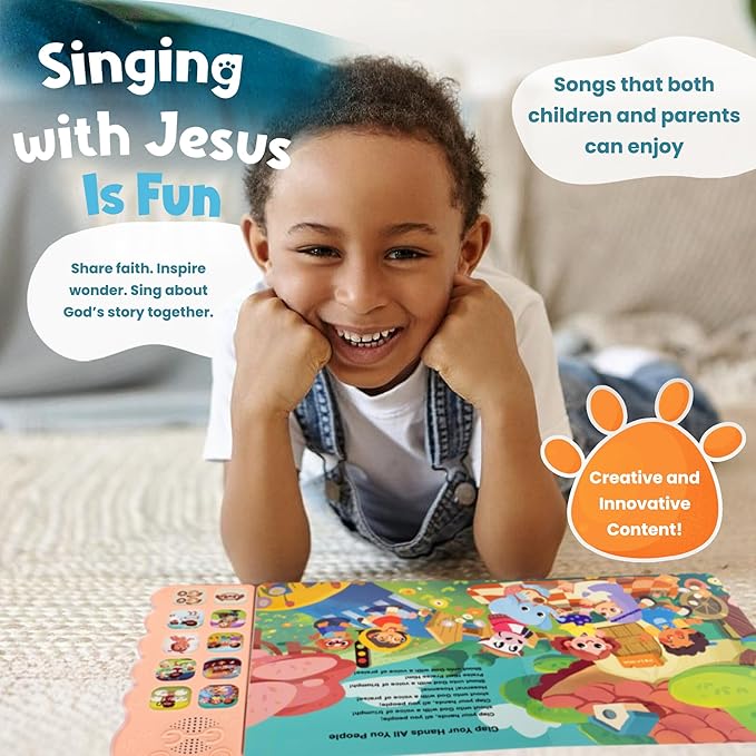 GO GO Songs of Creation and Praise: Christian Baby Books with 10 Songs, Singing Toy, Sound Play for Ages 1-5, Musical Learning, and Interactive Praise Gift for Kids, Bible for Toddlers 1-3