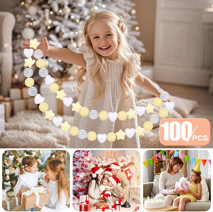 GOGOSO Ball Pit Balls,Plastics Balls for Ball Pit, Stars Hearts Shape for PastelBall for Toddlers Kids