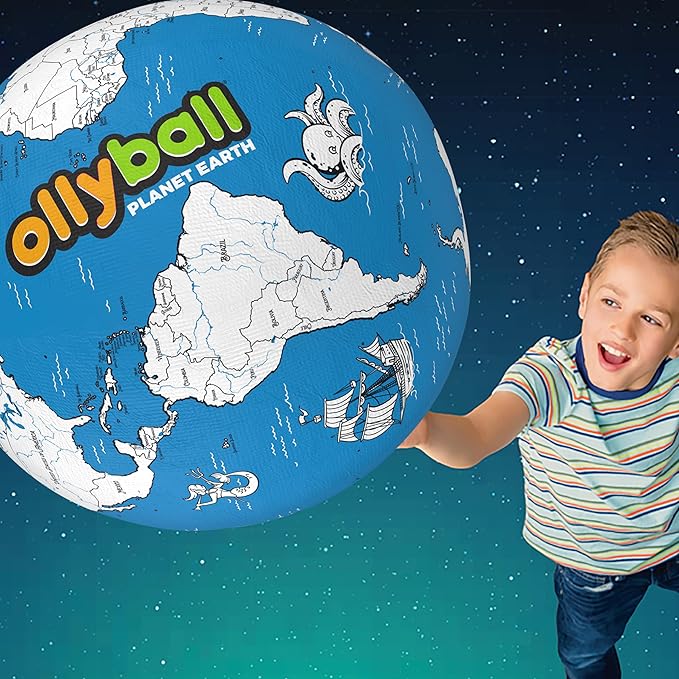 Ollyball Planet Earth Ultimate Indoor Play Ball, Colorful Ball, Suitable for Indoor and Outdoor Use Educational Toy