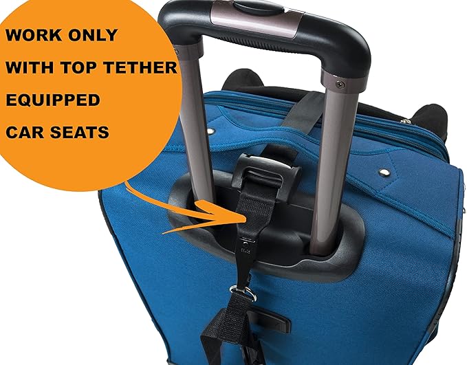 V VOLKGO Car Seat Travel Belt - Easy and Secure Carrier for Airport - Car Seat Belt Strap for Suitcase, Transform Your Baby Chair and Carry-on Luggage into a Dolly Airport Stroller.