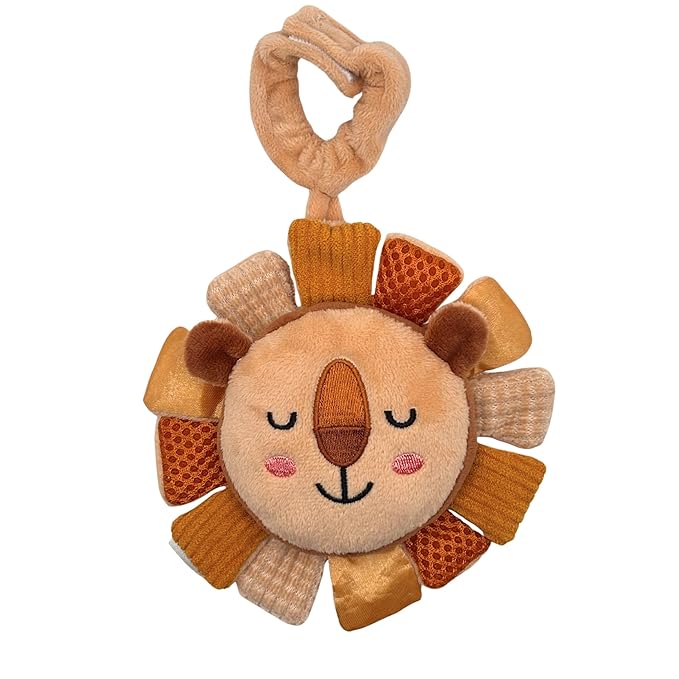Lion & Light® Leo Crinkle Toys for Baby | Sensory Toys for Babies | Baby Hanging Toys | Mellow Textures & Crinkle Sounds | Soft Rattle Toy for Babies 0-6 Months | Plush Toys for Kids