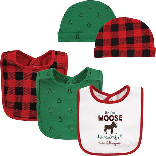 Hudson Baby Unisex Baby Cotton Bib and Headband Set