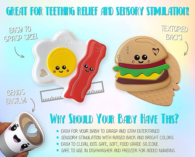 Happy Latte Silicone Teething Toy! 100% Safe, Non-Toxic, BPA Free and Effective for Teething Pain Relief...Happy Latte Teether Designed for a Happy Baby!