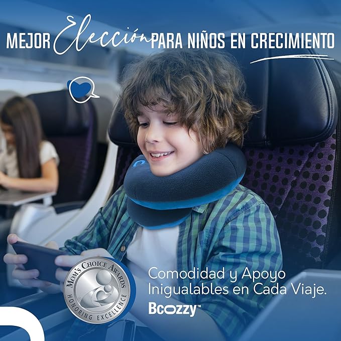 BCOZZY Kids Travel Neck Pillow 2-Pack – Small Pink & Small Navy – Patented Head, Neck & Chin Support – Car Seat, Airplane & Road Trip Sleep Comfort
