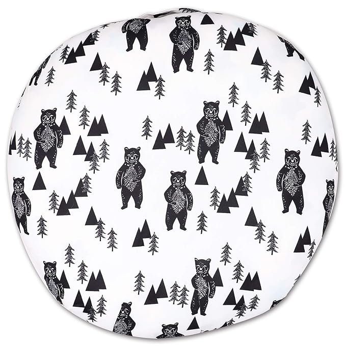 Baby Lounger Cover, Bear Newborn Lounger Cover for Boys, Snugly Fit Infant Lounger for Baby, Infant Removable Slipcover, Animal Breathable & Reusable (Lounger Pillow Not Included)