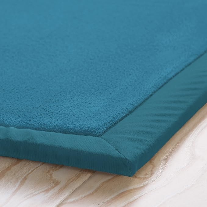 Loartee Nursery Rug Coral Velvet Crawling Rugs Mat Area Rugs Play Crawling Mat(6'7"x7'10", Blue) for Toddler Children Play Mat Yoga Mat Exercise Pads Carpet