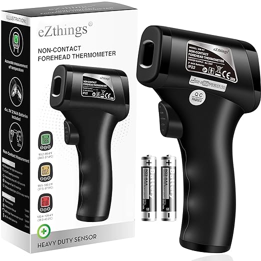 REED Non-Contact Medical Screening Forehead Thermometer for Physician Offices and Hospitals (Black Heavy Duty Thermometer)
