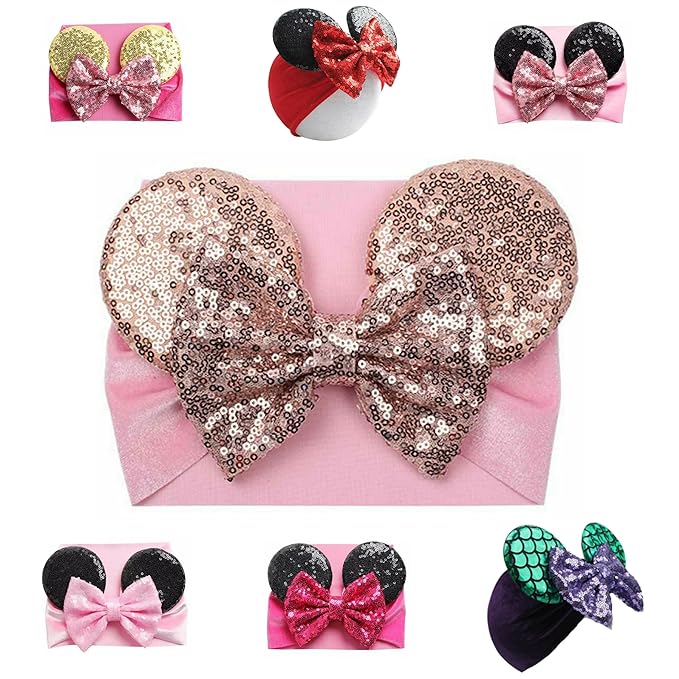 Mouse Ears Headband/Headwrap - Toddler, Baby, Kids upto 4 Years - Party supplies - Rose Gold