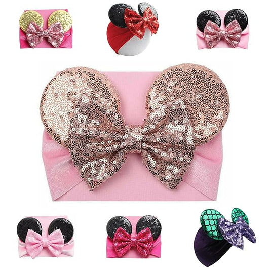 Mouse Ears Headband/Headwrap - Toddler, Baby, Kids upto 4 Years - Party supplies - Rose Gold