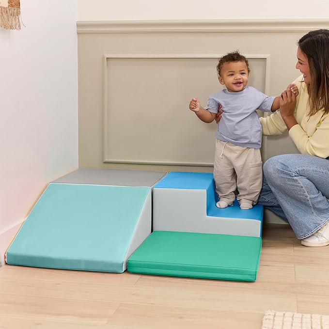 Little Haven Step & Slide Corner Climber, Indoor Playset, Contemporary, 4-Piece