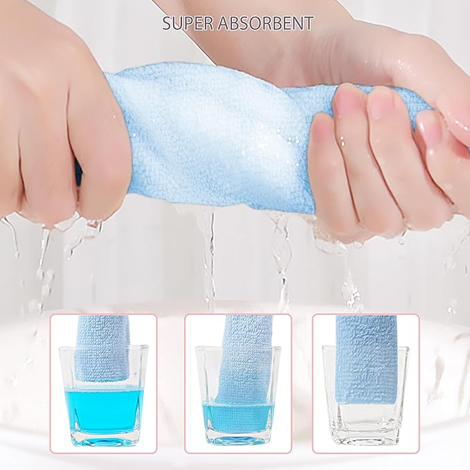12 Pack Small Baby Washcloths 100% Cotton Thin Soft 7.8" x 7.8" Terry Cloth for Baby Face Bath Burp Travel Lightweight Multi-Purpose Newborn Must Haves