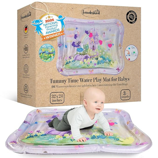 Premium Water Play Mat XXL – Award-Winning Inflatable Tummy Time Water Mat – Sensory & Motor Development Designed by Professional Educators – Certified 100% Baby-Safe Materials - Pink
