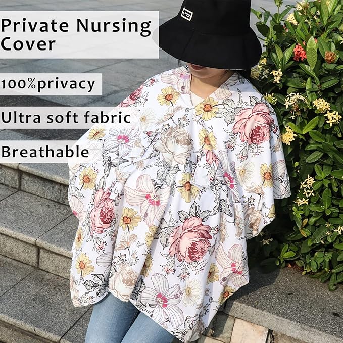 Floral Car Seat Insert,Cushion for Stroller, Swing, Bouncer, 2-in-1 Reversible, Floral Baby Car Seat Canopy Soft Minky Plush Dotted Backing Baby Car Seat Cover Girls, Infant Carseat Canopy