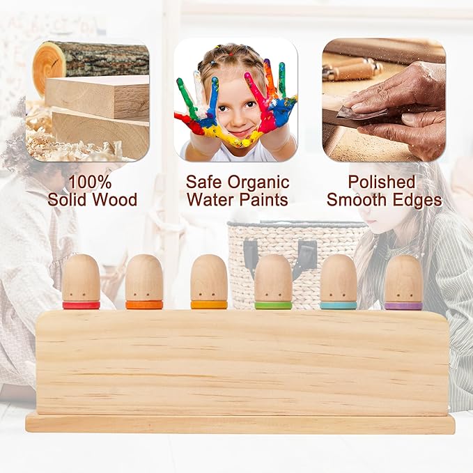 ALLABC Baby Pop Up Doll Cause and Effect Toys for Kids Ages 3-5 Preschool Games Wooden Montessori Toys for Toddlers 1-2-3