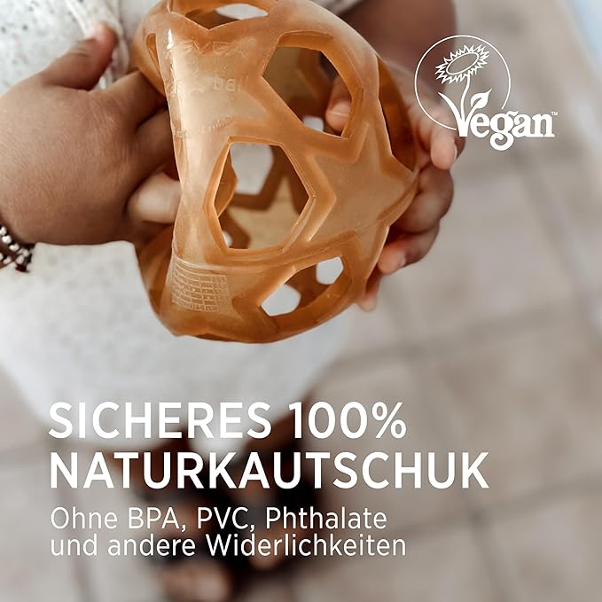 HEVEA Upcycled Star Ball Made from 100% Upcycled Natural Rubber Plant Based, Plastic-Free, Eco-Friendly, BPA-Free & FDA Approved
