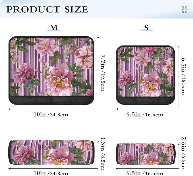 2 Pack Seatbelt Covers Seat Belt Cover Pad for Adults Boys Girls Car Seat Strap Covers Pads Cushion Universal Shoulder Strap Pad Protector for Backpack Camera Bag 6.5 Inch Cute Pink Striped Roses