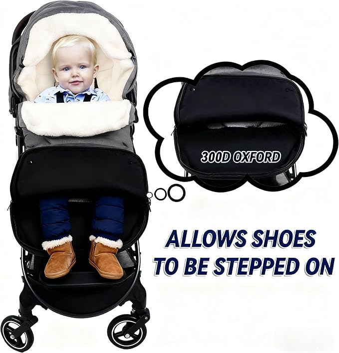 Baby Stroller Footmuff Winter - Universal, Expandable, Warm Infant/Toddler Cover, Cold-Weather Buggy Warmer, Stroller Bunting/Sleeping Bag, Waterproof Winter Cover, Stroller Accessories
