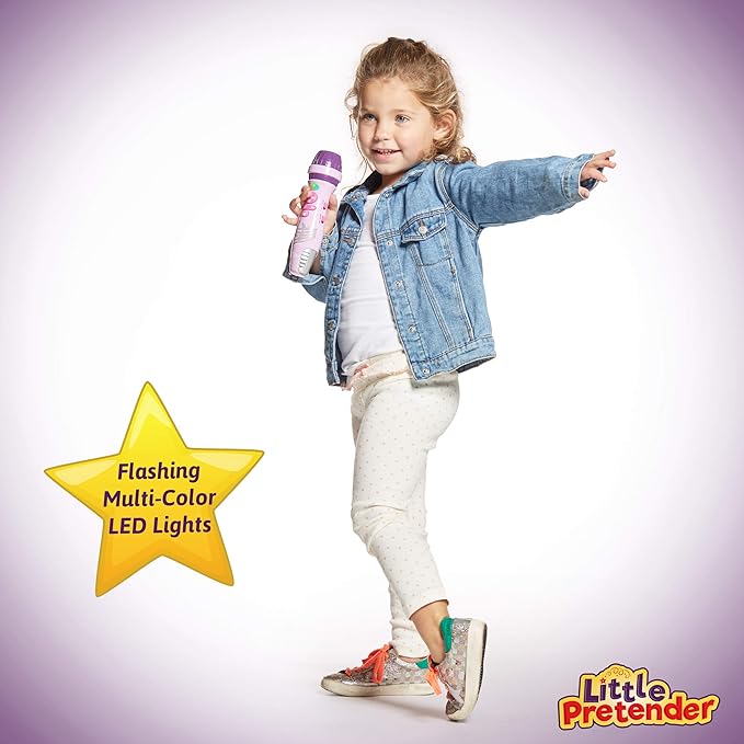 Little Pretender Kids Karaoke Microphone, Voice Changer Toys with 15 Pre-Installed Nursery Rhymes for Toddlers & Kid Age 3-5, Bluetooth Microphones for Singing, Microphone for Ages 3 4 5 6+ Years Old